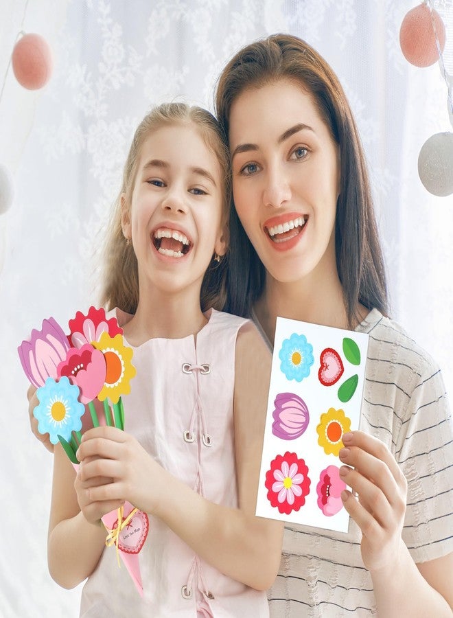 مجموعة أدوات صنع باقات الزهور لعيد الأم من قوباي، ٢٤ مجموعة، اصنع بنفسك مجموعة صنع بطاقات ورقية كبيرة مزينة بالزهور، هدية رائعة للأطفال في الفصل الدراسي، هدية مثالية لأسبوع تقدير المعلم، عيد ميلاد الأم، نشاط ممتع في المدرسة أو المنزل - Image 5